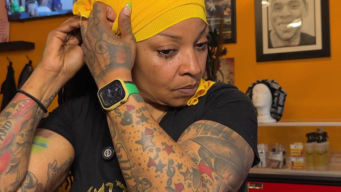 gold head wrap tut